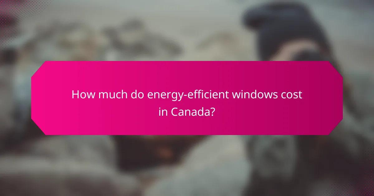 How much do energy-efficient windows cost in Canada?