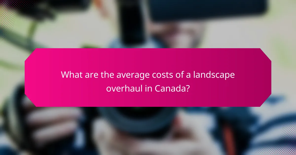 What are the average costs of a landscape overhaul in Canada?