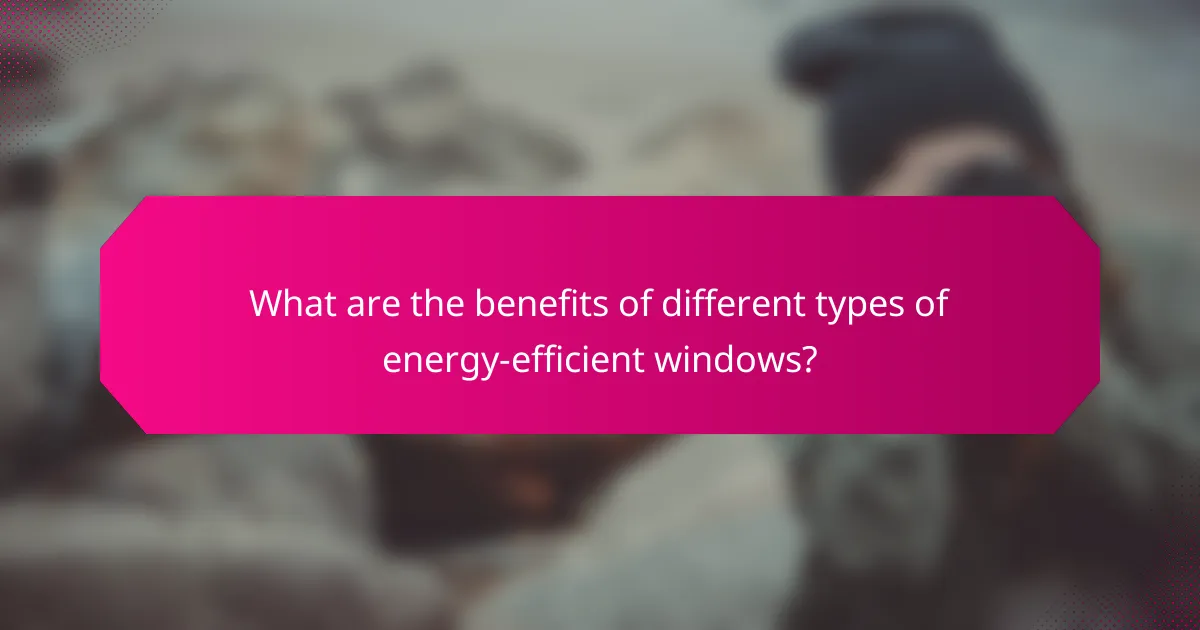 What are the benefits of different types of energy-efficient windows?