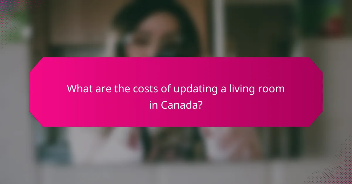 What are the costs of updating a living room in Canada?